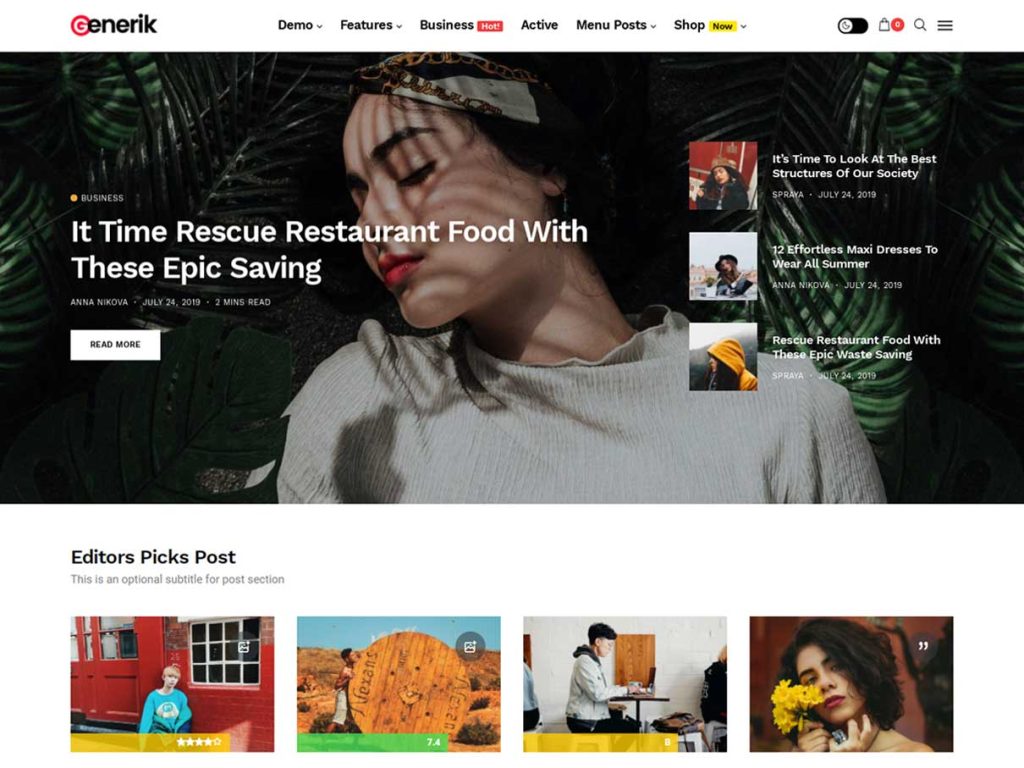 Generik - Multipurpose WordPress Blog Magazine Theme