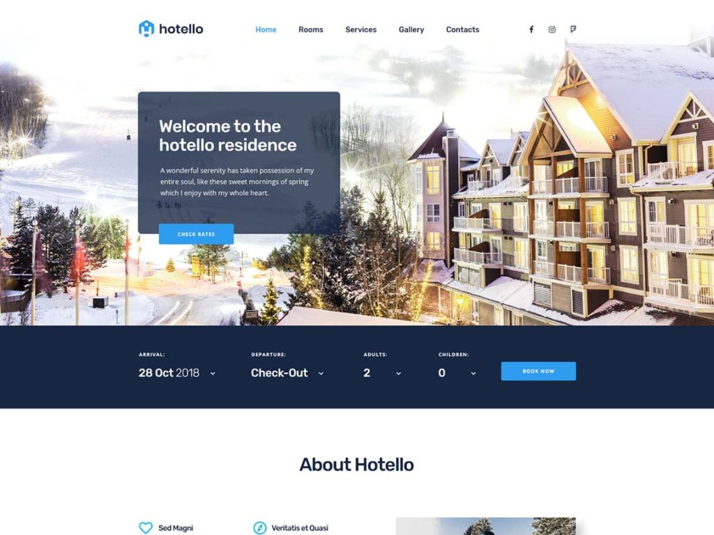 Hotello | Hotel Management WordPress Theme