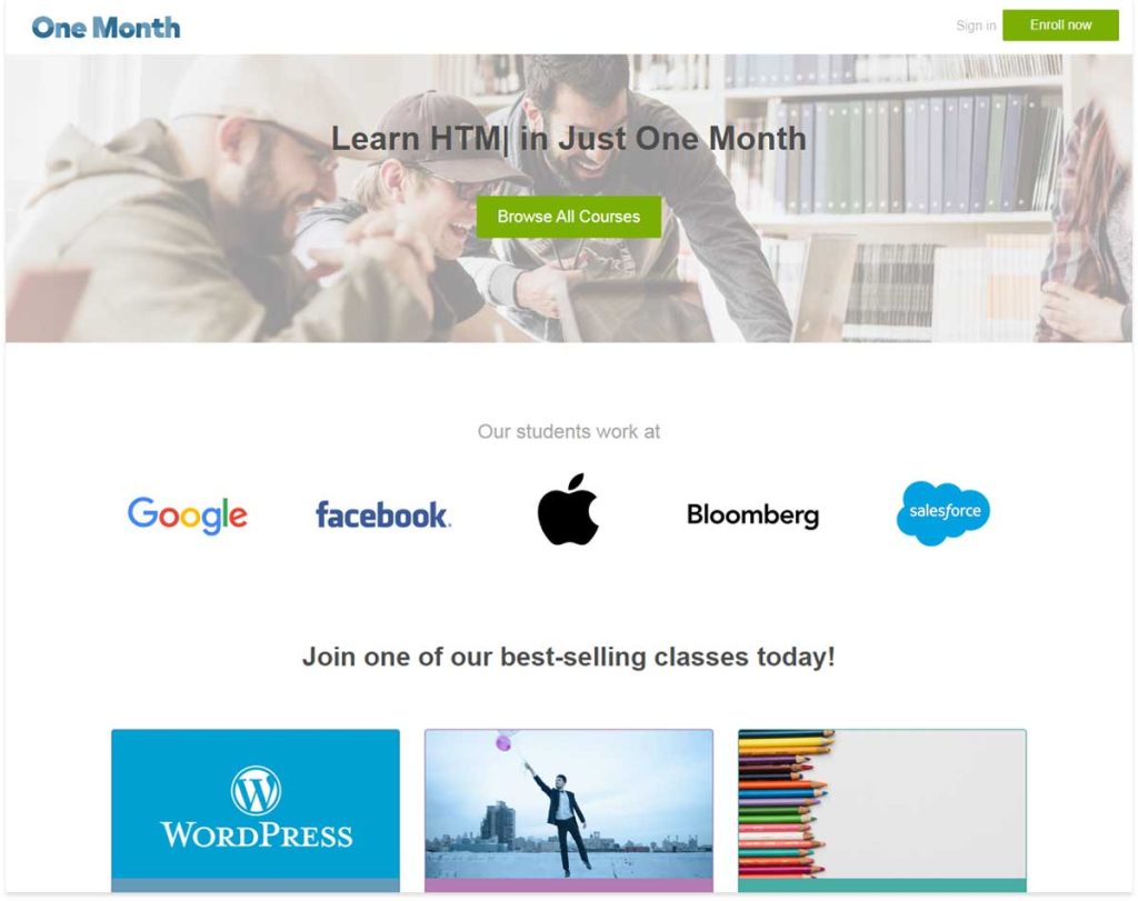 Onemonth- online coding learning platform