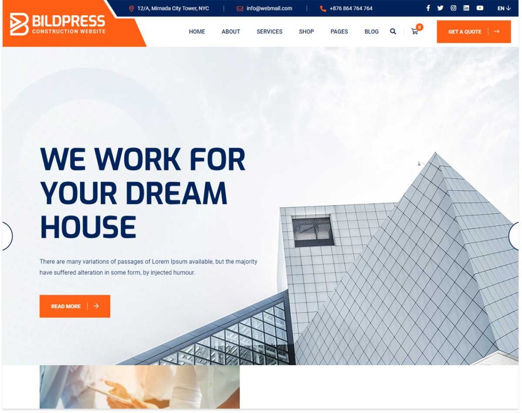 BildPress – Amazing WordPress Theme for Construction Company