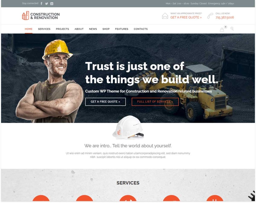Construction - Renovation WordPress Theme
