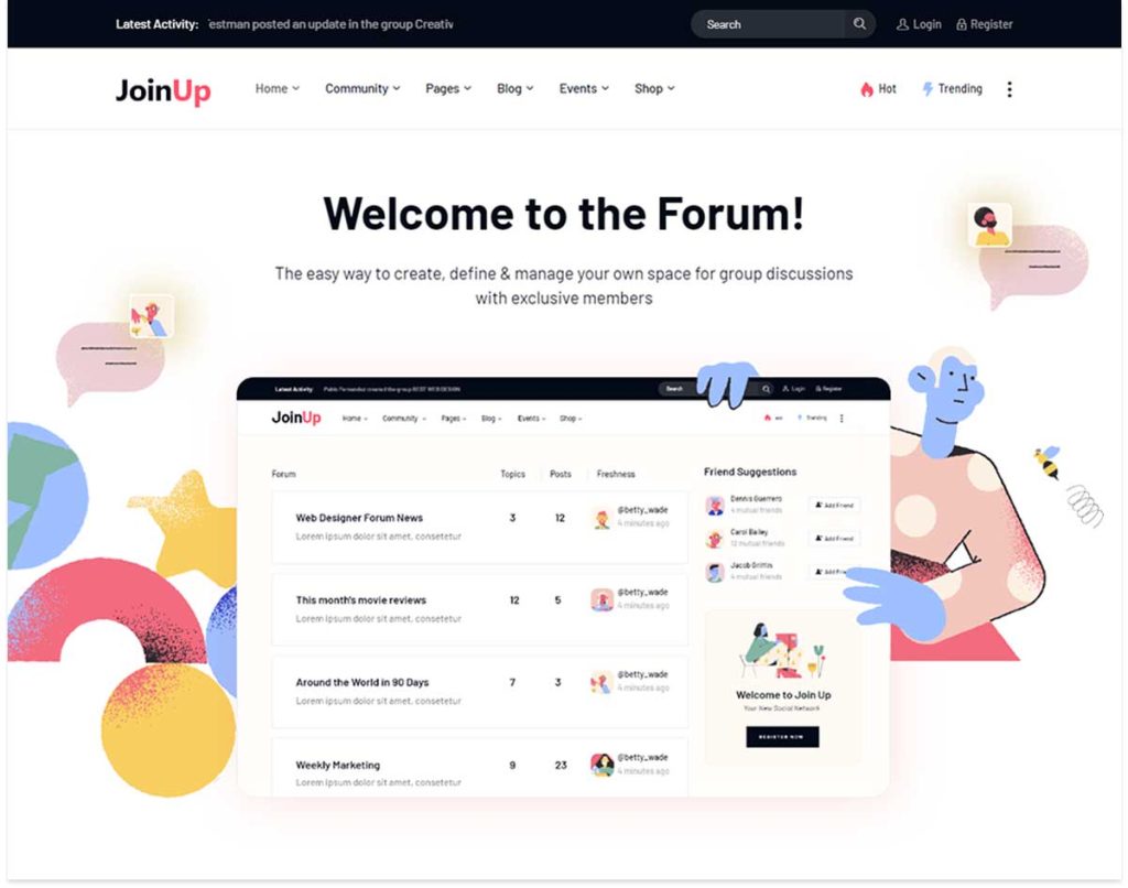 Join Up - BuddyPress Community Theme