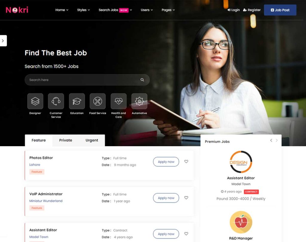 Nokri - Job Portal Theme for WordPress