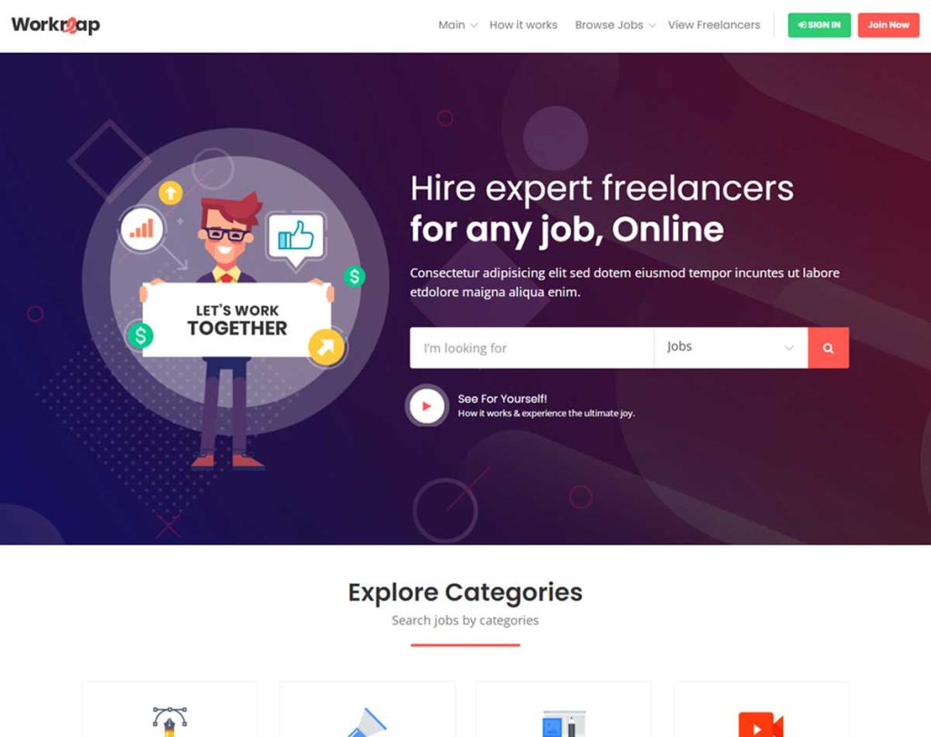 Workreap - Freelance Marketplace and Directory WordPress Theme