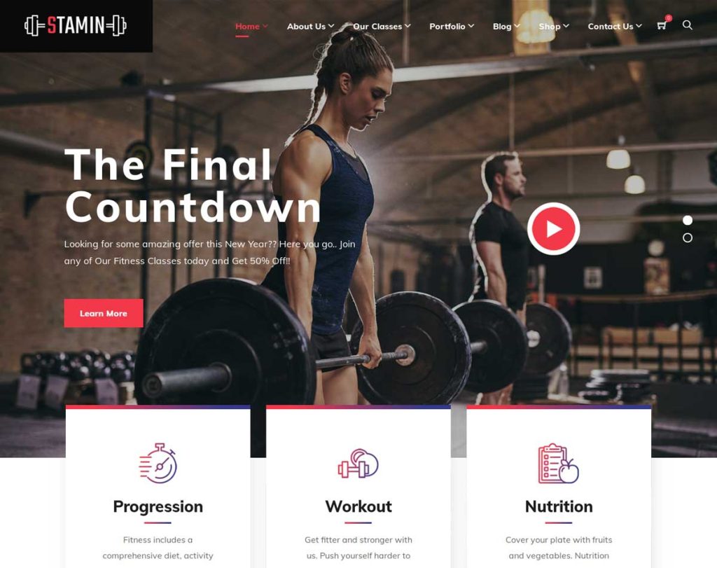 Stamin | Best WordPress Theme for Fitness Website