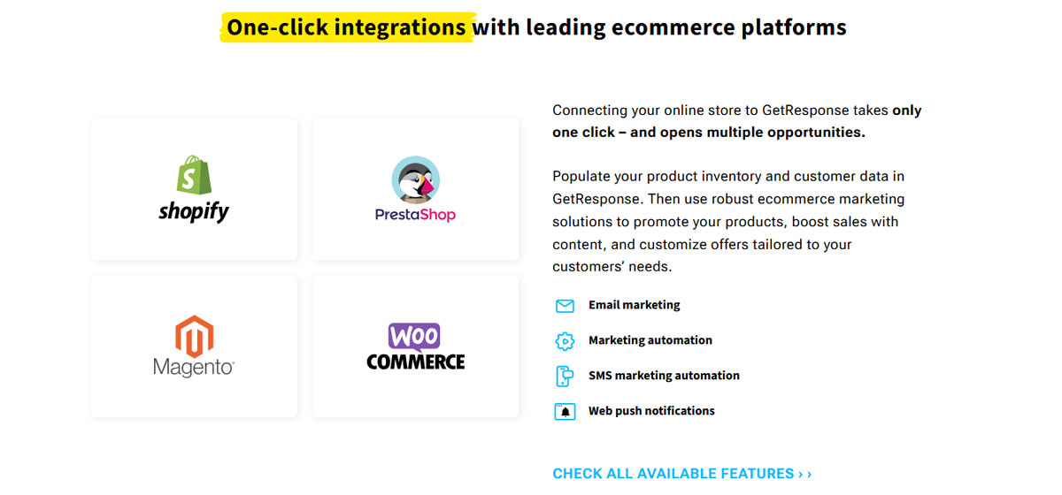 Getresponse E-commerce Integrations
