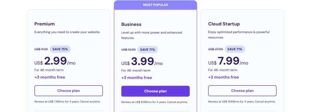 Hostinger Pricing Plan